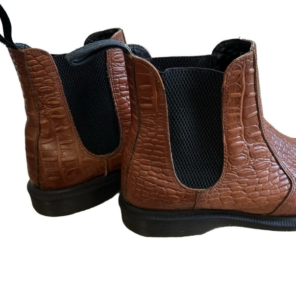 DR. Martens Flora Chelsea Croc Embossed Brown Black Boots Women’s 5 Casual Work - Picture 5 of 16